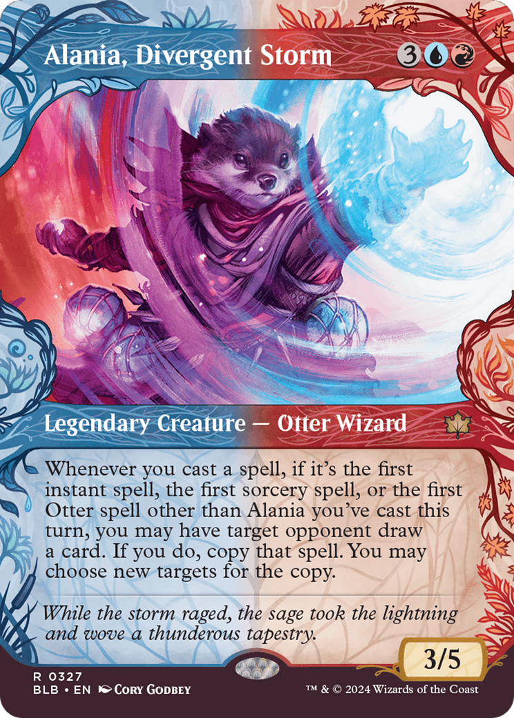 Alania, Divergent Storm (BLB-327) [Bloomburrow]: (Showcase) (Borderless)