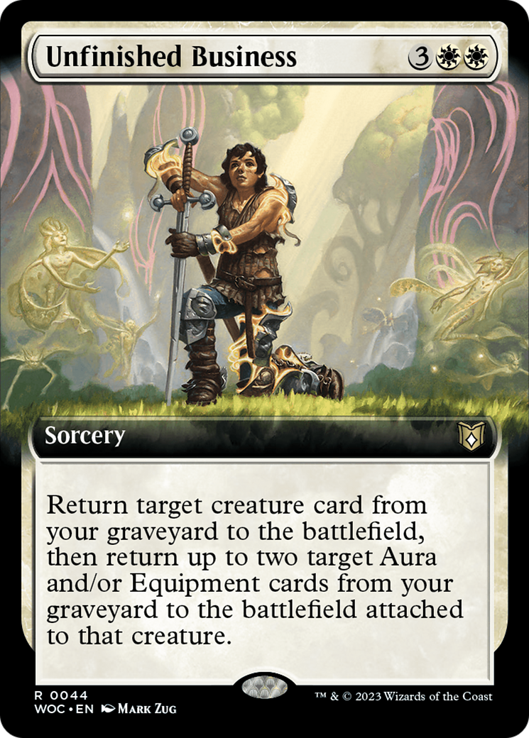 Unfinished Business (WOC-044) [Wilds of Eldraine Commander]: (Extended Art)