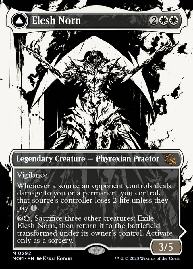 Elesh Norn // The Argent Etchings (MOM-292) [March of the Machine]: (Showcase) (Borderless)