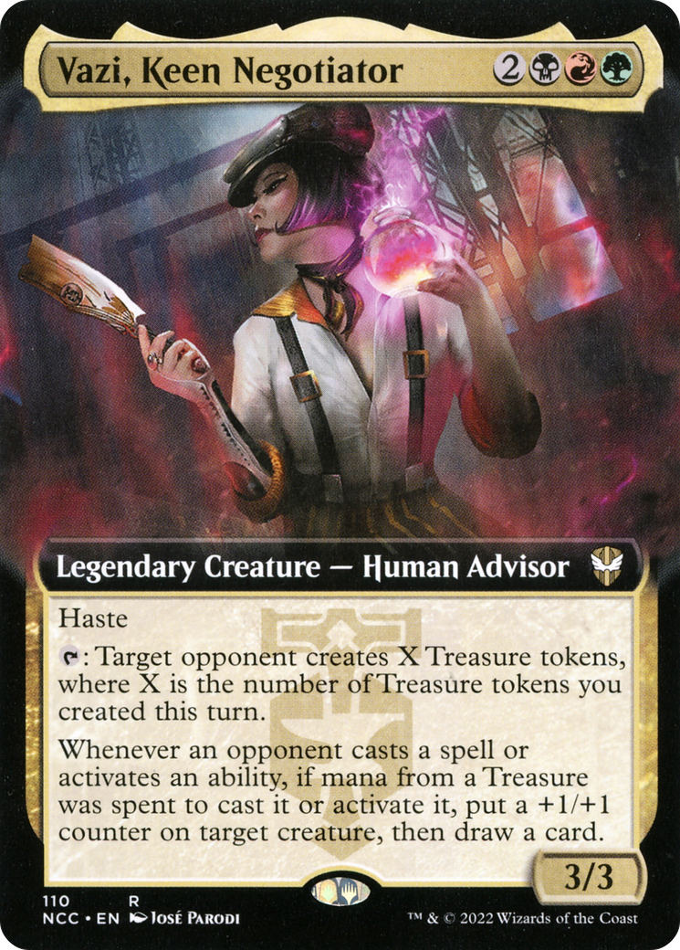 Vazi, Keen Negotiator (NCC-110) [New Capenna Commander]: (Extended Art)