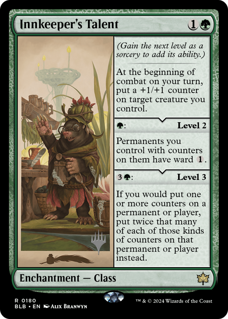 Innkeeper's Talent (PPBLB-180P) [Bloomburrow Promos] Foil