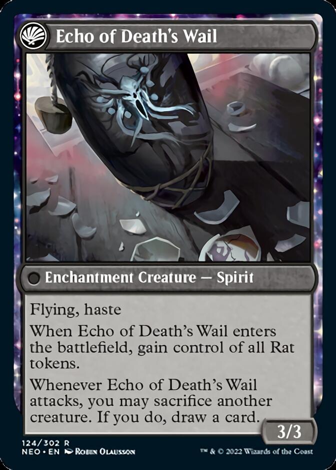 Tribute to Horobi // Echo of Death's Wail (NEO-124) [Kamigawa: Neon Dynasty]: (fandfc, enchantment)