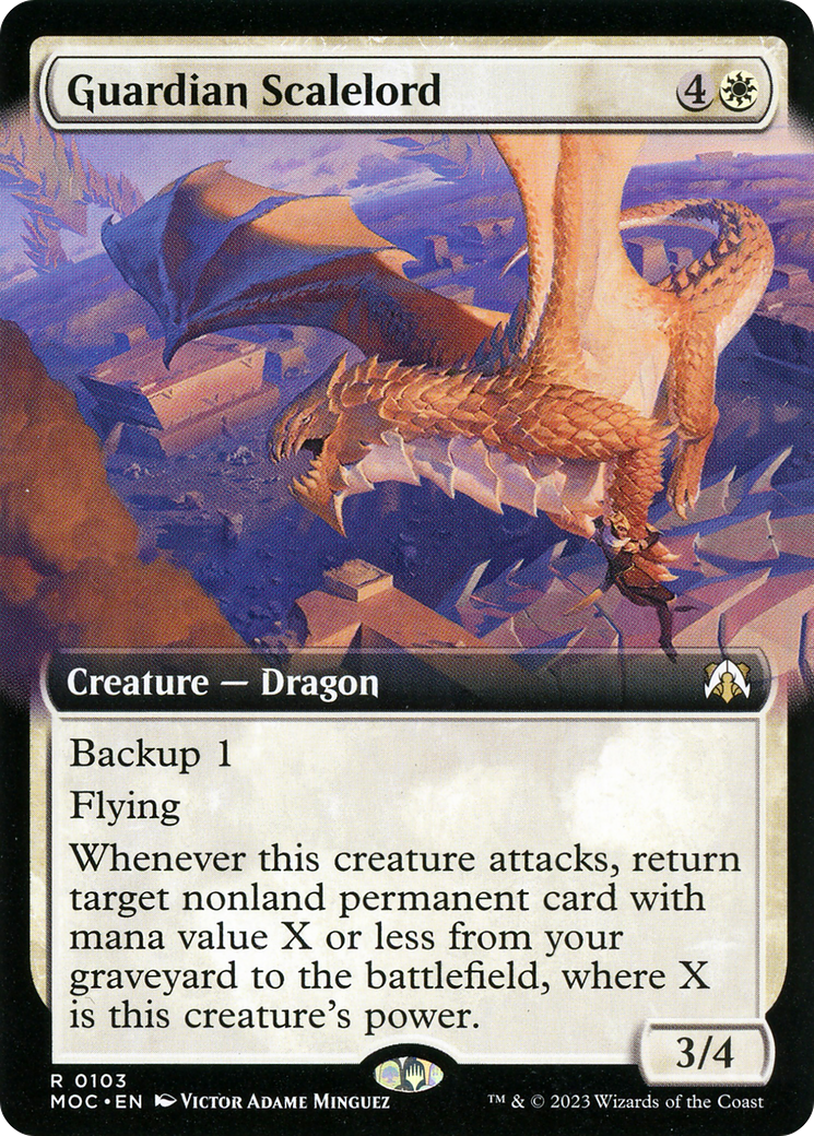 Guardian Scalelord (MOC-103) [March of the Machine Commander]: (Extended Art) Foil