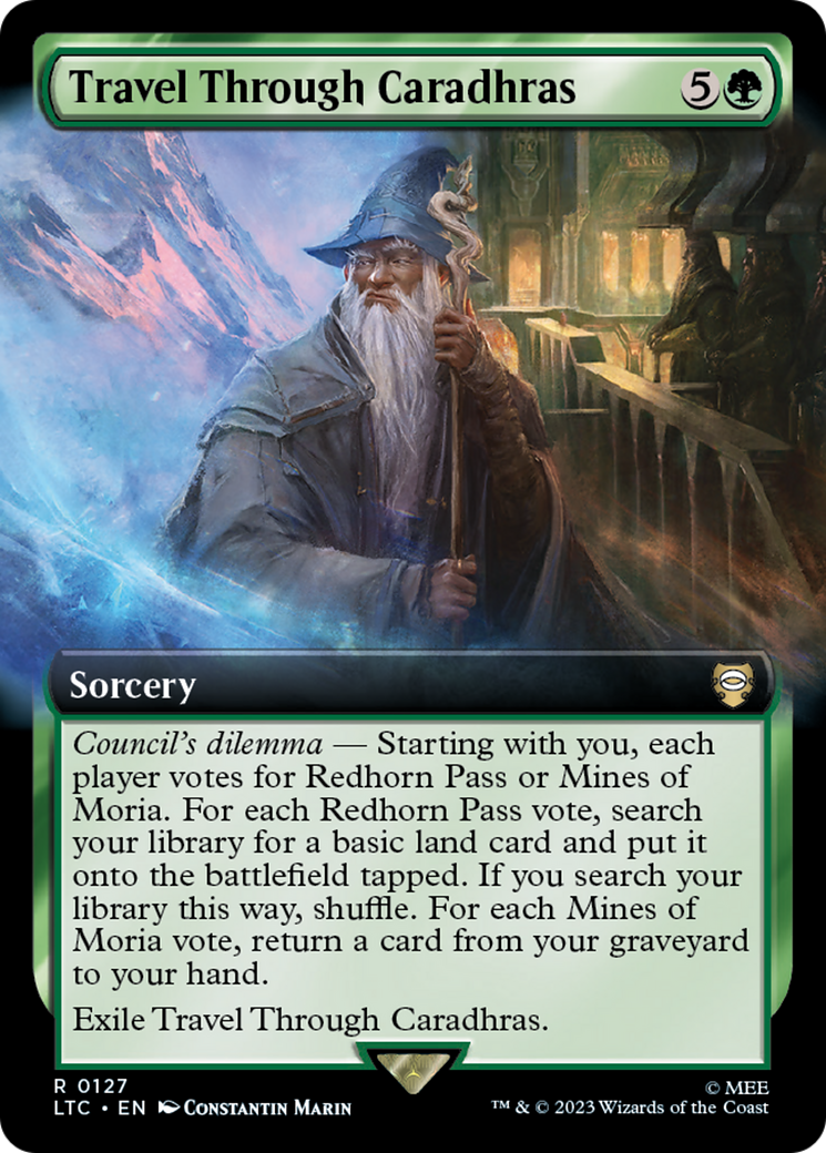 Travel Through Caradhras (LTC-127) [Tales of Middle-earth Commander]: (Extended Art) Foil
