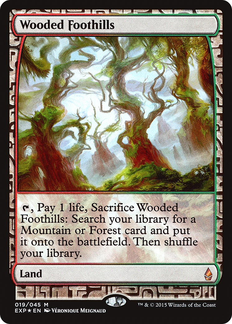 Wooded Foothills (EXP-019) [Zendikar Expeditions] Foil