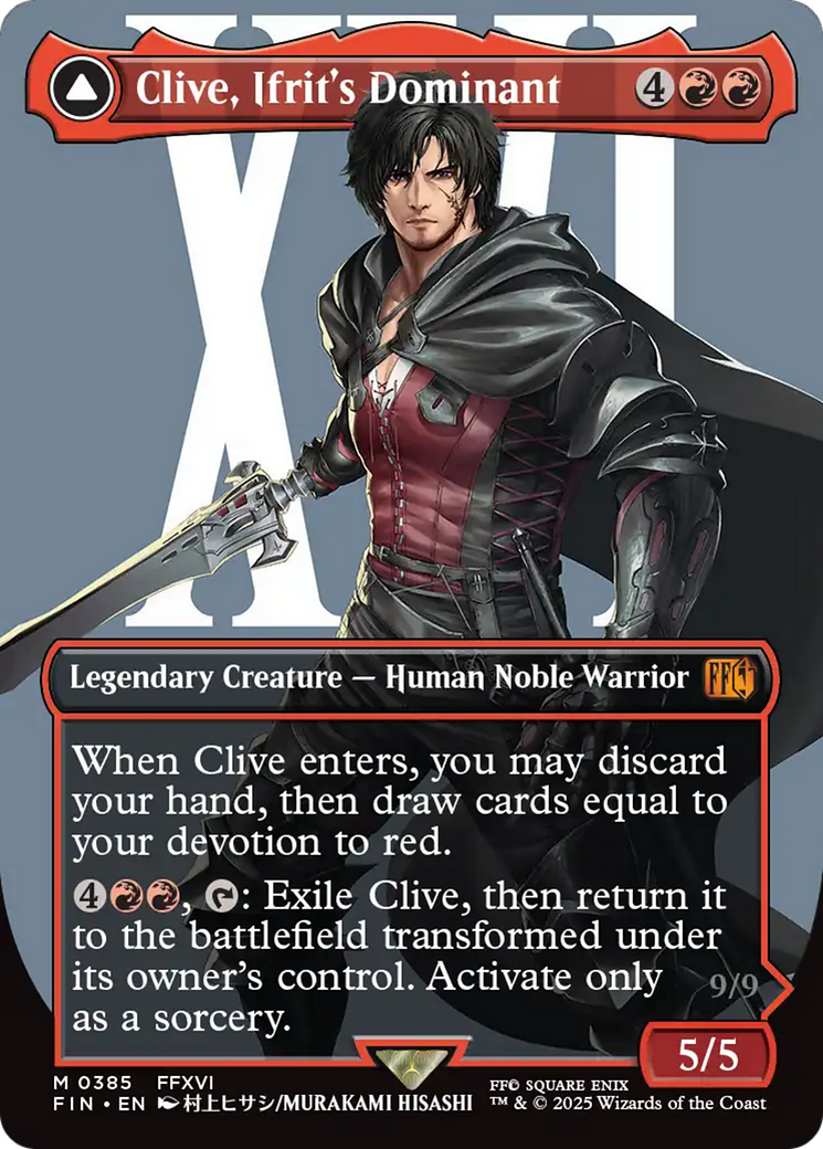 Clive, Ifrit's Dominant (0385) (Borderless) (FIN-385) [FINAL FANTASY] (Borderless) Foil
