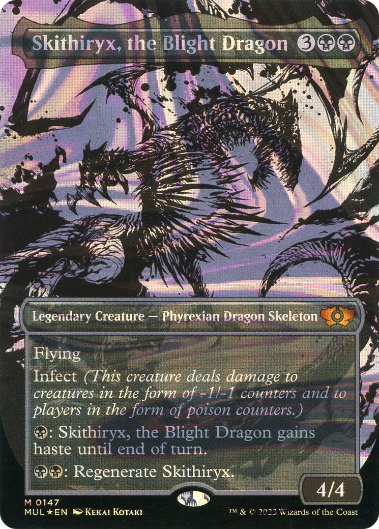 Skithiryx, the Blight Dragon (MUL-147) [Multiverse Legends]: (Showcase) (Borderless) Foil