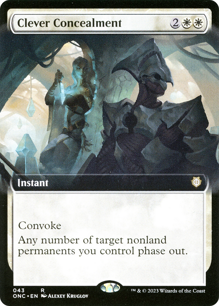 Clever Concealment (ONC-043) [Phyrexia: All Will Be One Commander]: (Extended Art)
