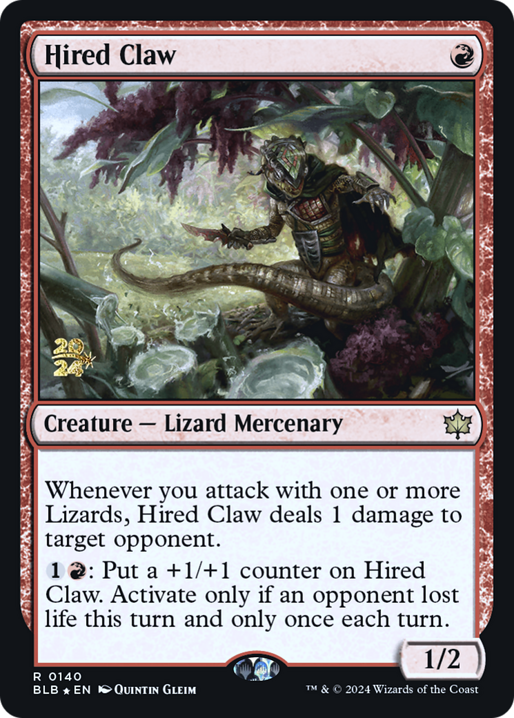 Hired Claw (PRE-140S) [Bloomburrow Promos] Foil