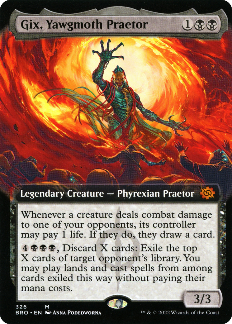 Gix, Yawgmoth Praetor (Extended Art) (BRO-326) [The Brothers' War]