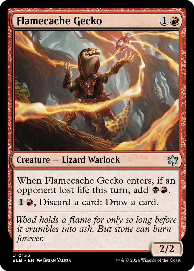 Flamecache Gecko (BLB-135) [Bloomburrow] Foil