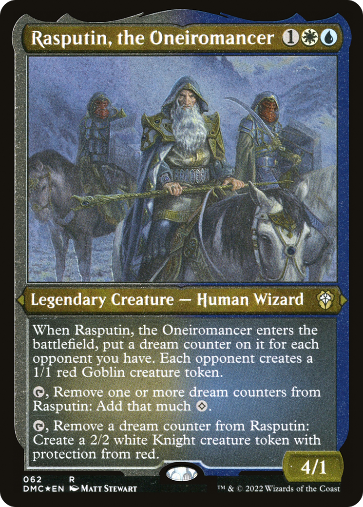 Rasputin, the Oneiromancer (Foil Etched) (DMC-062) [Dominaria United Commander] Etched Foil