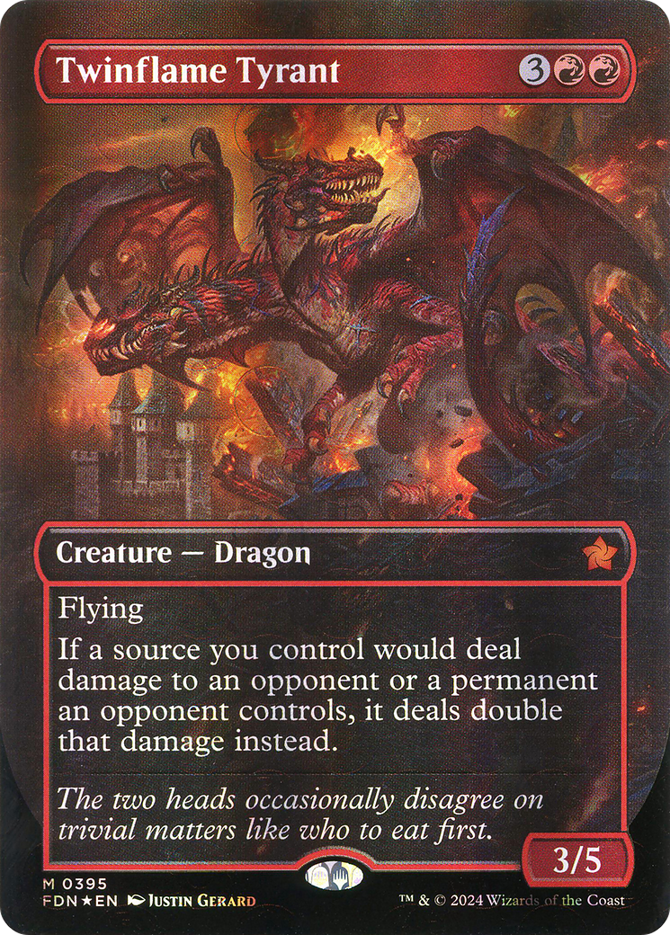 Twinflame Tyrant (FDN-395) [Foundations] (Borderless) Foil
