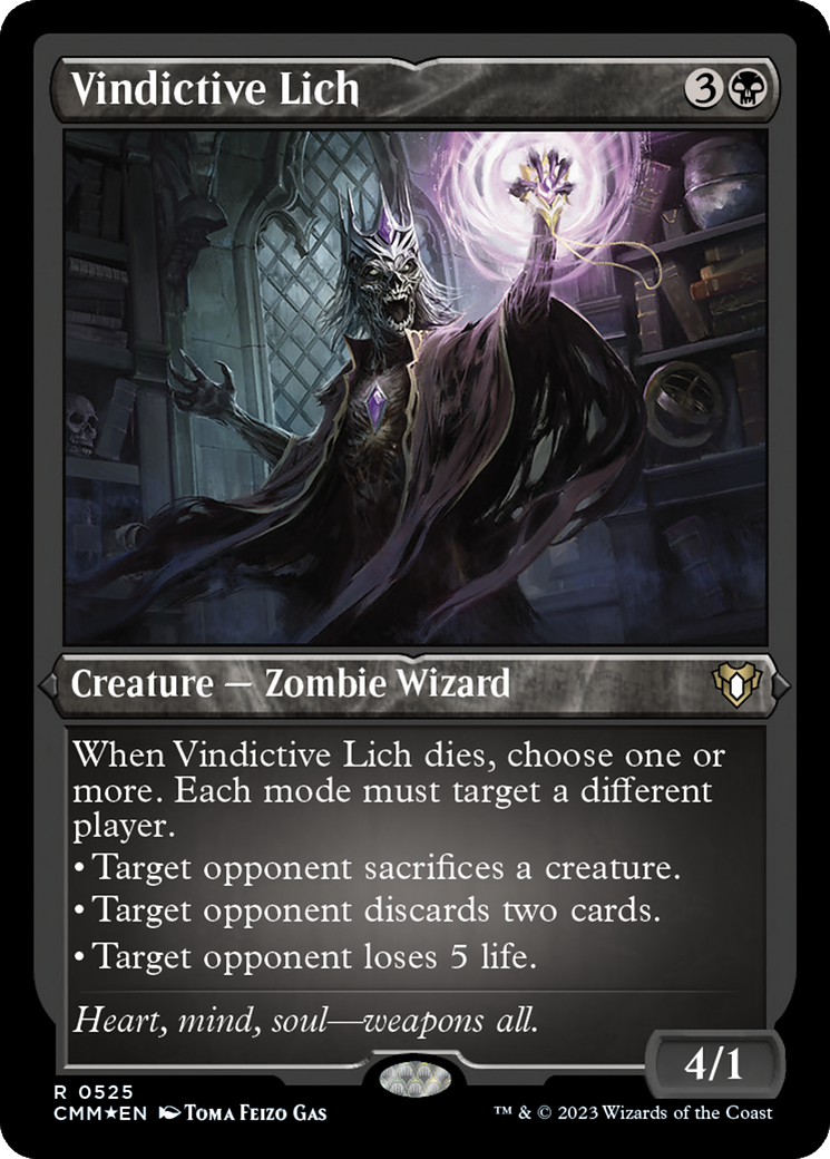 Vindictive Lich (CMM-525) [Commander Masters] Etched Foil