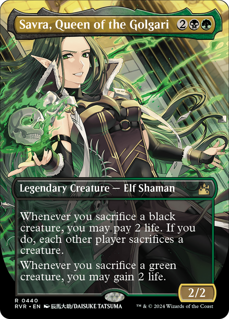 Savra, Queen of the Golgari (RVR-440) [Ravnica Remastered] (Borderless)