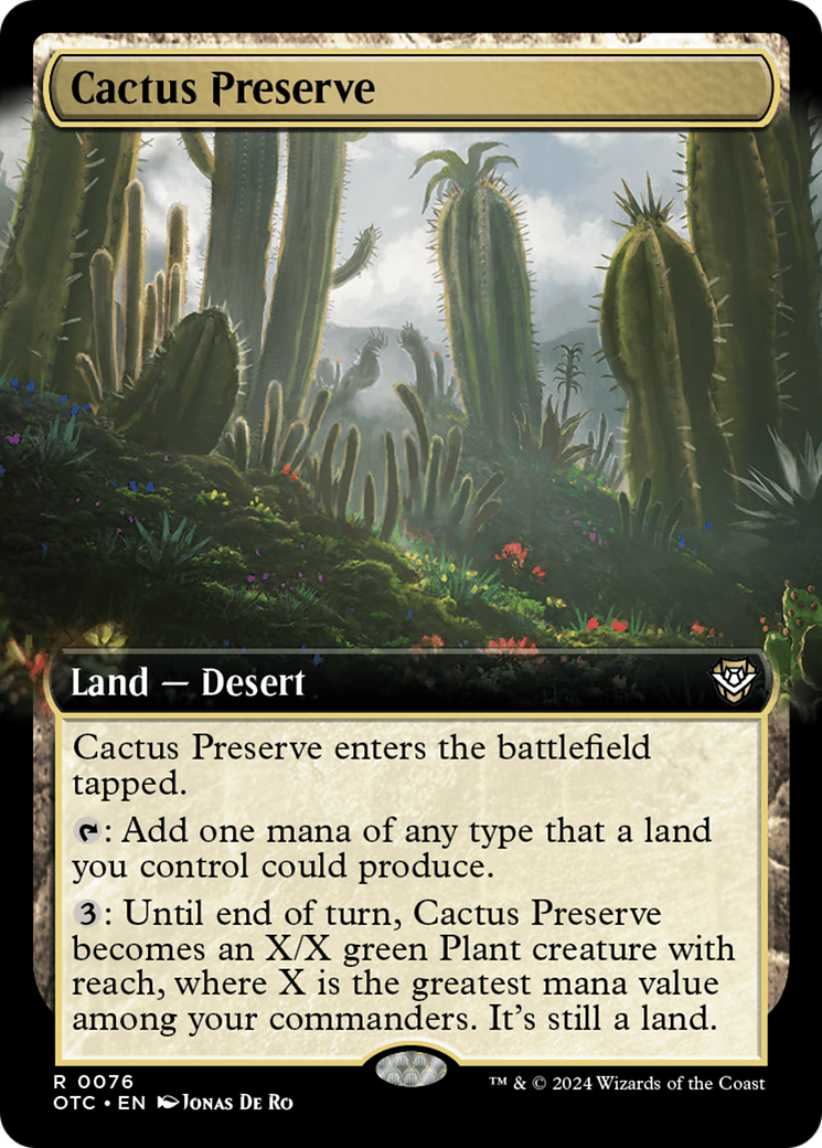 Cactus Preserve (OTC-076) [Outlaws of Thunder Junction Commander]: (Extended Art)