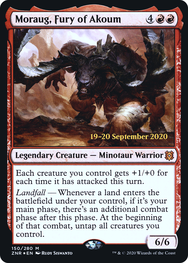 Moraug, Fury of Akoum (PRE-150S) [Zendikar Rising Promos] Foil