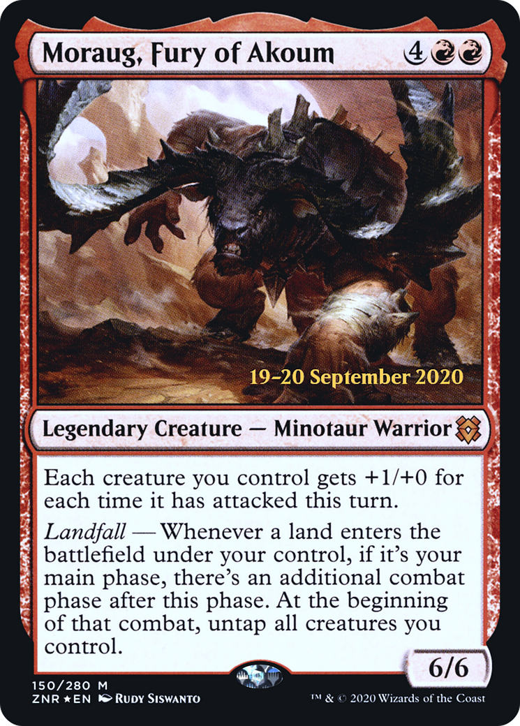 Moraug, Fury of Akoum (PRE-150S) [Zendikar Rising Promos] Foil