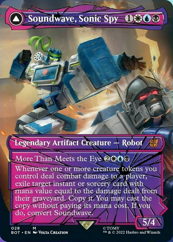 Soundwave, Sonic Spy // Soundwave, Superior Captain (BOT-028) [Transformers]: (shatteredglass, convertdfc) (Borderless)