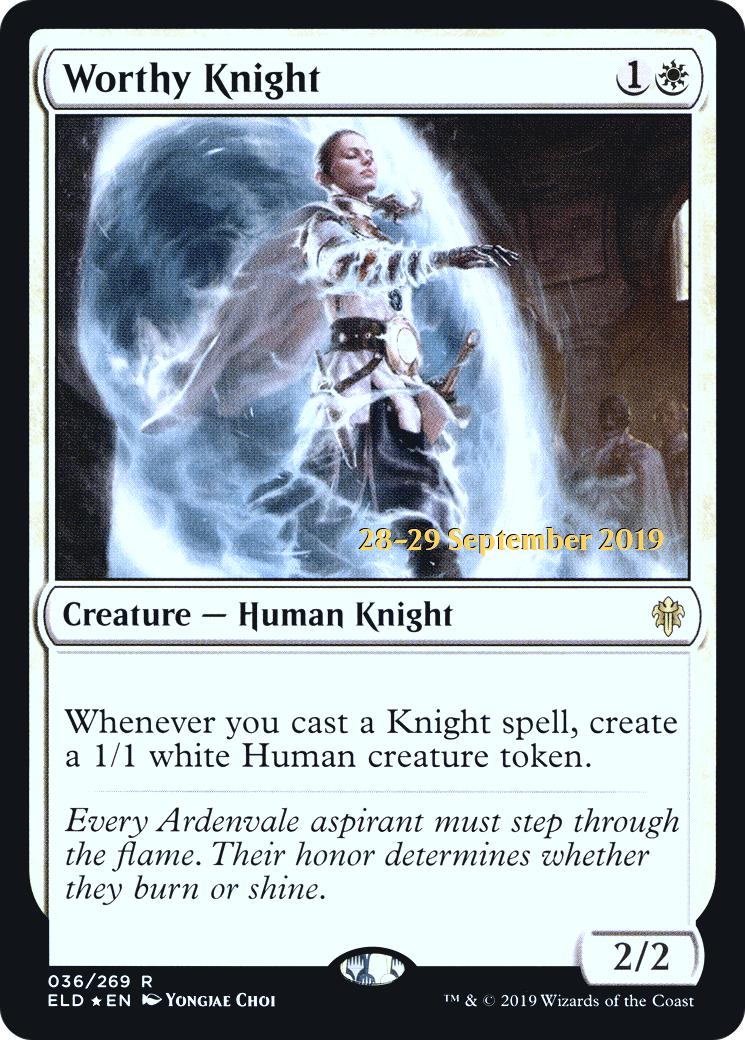 Worthy Knight (PRE-36S) [Throne of Eldraine Promos] Foil