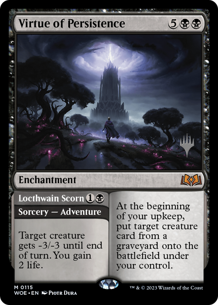 Virtue of Persistence // Locthwain Scorn (PPWOE-115P) [Wilds of Eldraine Promos]