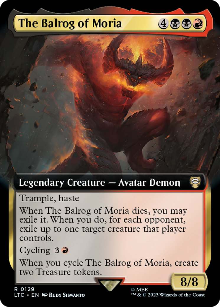 The Balrog of Moria (LTC-129) [Tales of Middle-earth Commander]: (Extended Art) Foil