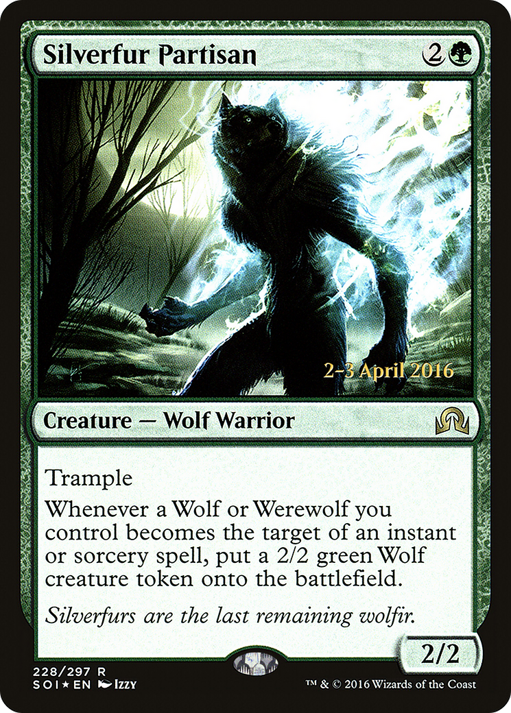 Silverfur Partisan (PRE-228S) [Shadows over Innistrad Promos] Foil