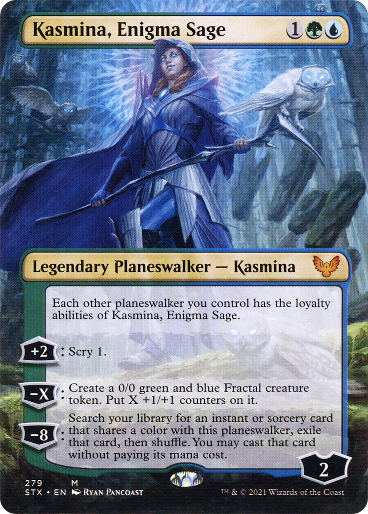 Kasmina, Enigma Sage (Borderless) (STX-279) (Borderless) [Strixhaven: School of Mages]