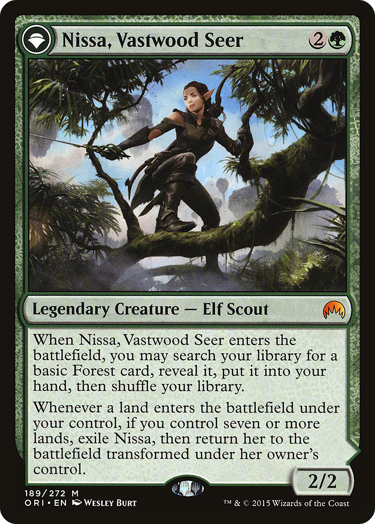 Nissa, Vastwood Seer // Nissa, Sage Animist (ORI-189) [Magic Origins]: (originpwdfc) Foil