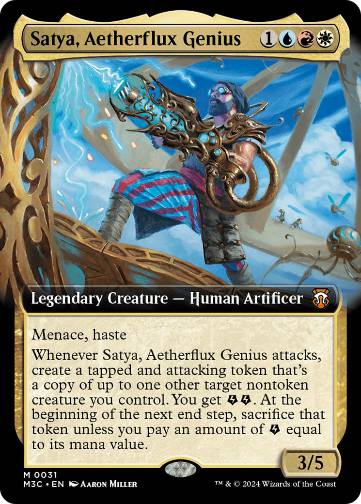 Satya, Aetherflux Genius (M3C-031) [Modern Horizons 3 Commander]: (Extended Art)