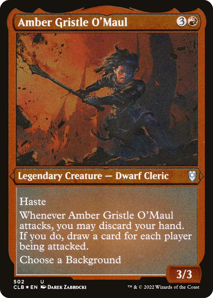 Amber Gristle O'Maul (Foil Etched) (CLB-502) [Commander Legends: Battle for Baldur's Gate] Foil
