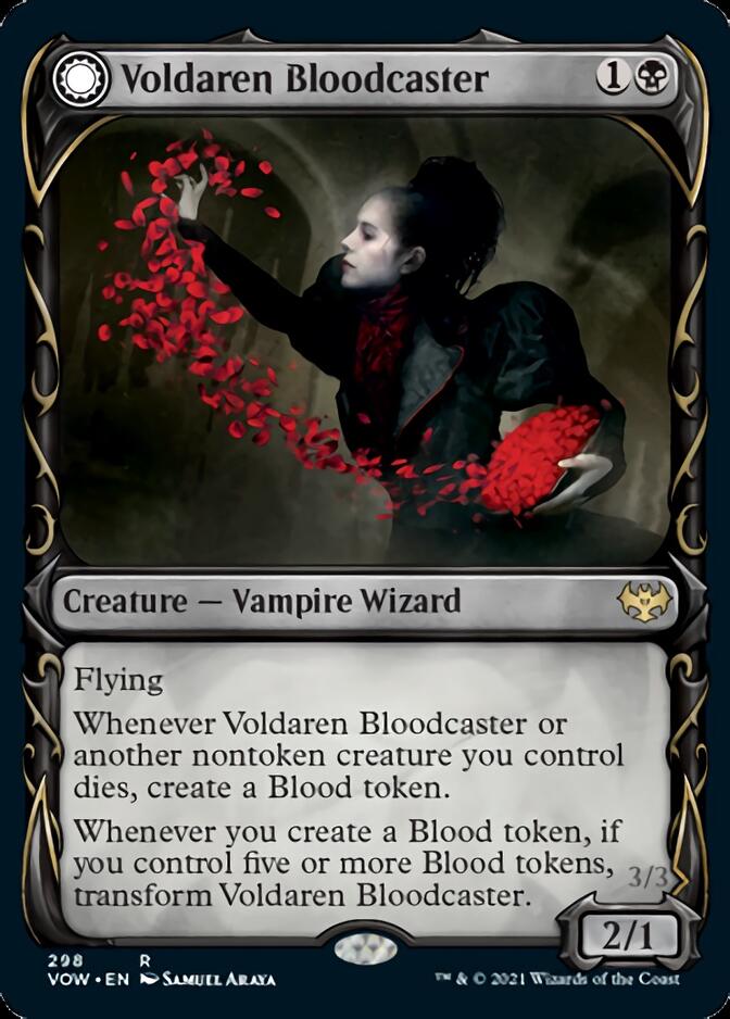 Voldaren Bloodcaster // Bloodbat Summoner (VOW-298) [Innistrad: Crimson Vow]: (Showcase, Double Faced Transform) Foil