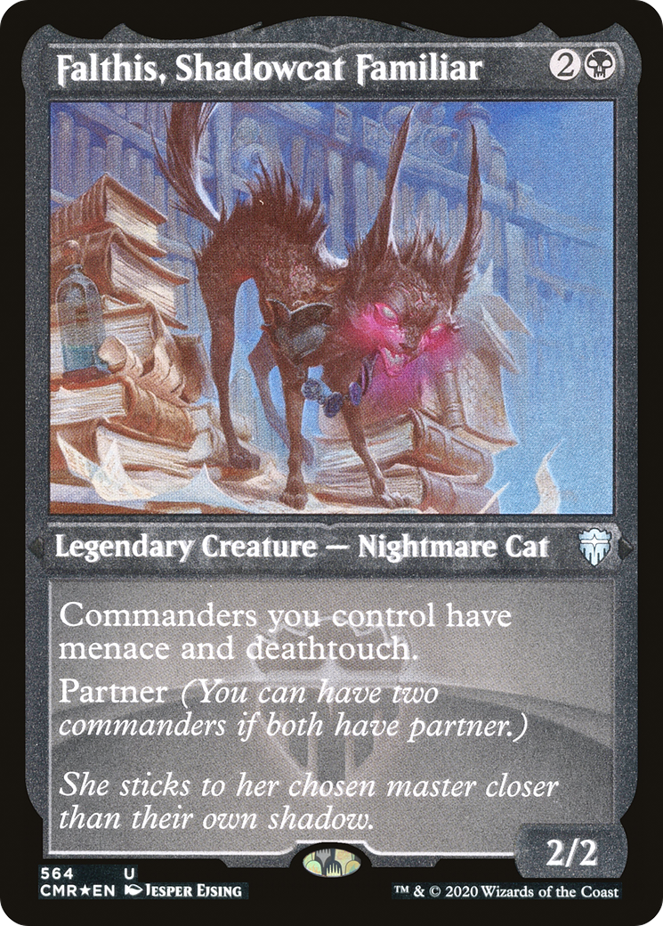 Falthis, Shadowcat Familiar (CMR-564) [Commander Legends] Etched Foil
