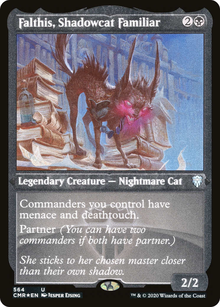 Falthis, Shadowcat Familiar (Foil Etched) (CMR-564) [Commander Legends] Foil