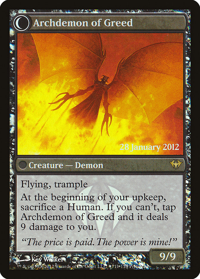 Ravenous Demon // Archdemon of Greed (PRE-71★) [Dark Ascension Promos]: (Double Faced Transform) Foil