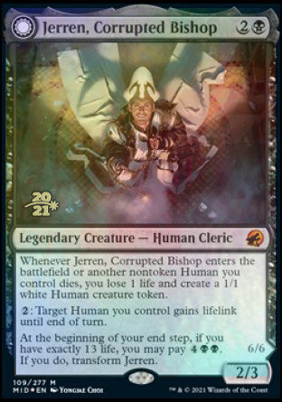 Jerren, Corrupted Bishop // Ormendahl, the Corrupter (PRE-109S) [Innistrad: Midnight Hunt Promos]: (Double Faced Transform) Foil