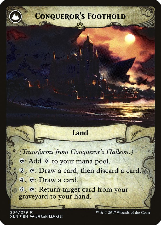 Conqueror's Galleon // Conqueror's Foothold (PRE-234S) [Ixalan Promos]: (compasslanddfc) Foil