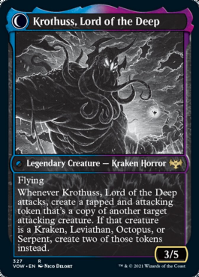 Runo Stromkirk // Krothuss, Lord of the Deep (VOW-327) [Innistrad: Crimson Vow]: (Showcase, Double Faced Transform)
