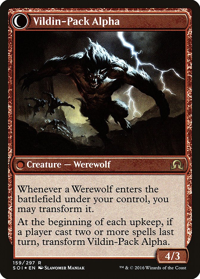 Geier Reach Bandit // Vildin-Pack Alpha (PRE-159S) [Shadows over Innistrad Promos]: (Double Faced Transform) Foil