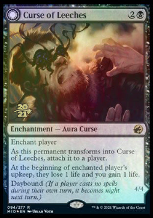 Curse of Leeches // Leeching Lurker (PRE-94S) [Innistrad: Midnight Hunt Promos]: (Double Faced Transform) Foil