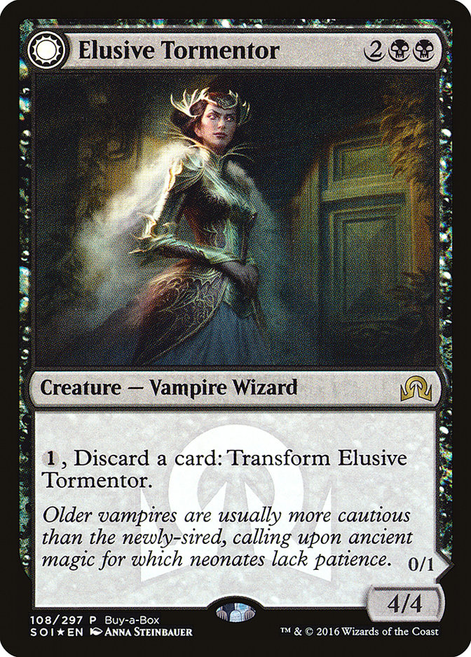 Elusive Tormentor // Insidious Mist (BABP-108) [Shadows over Innistrad Promos]: (Double Faced Transform) Foil