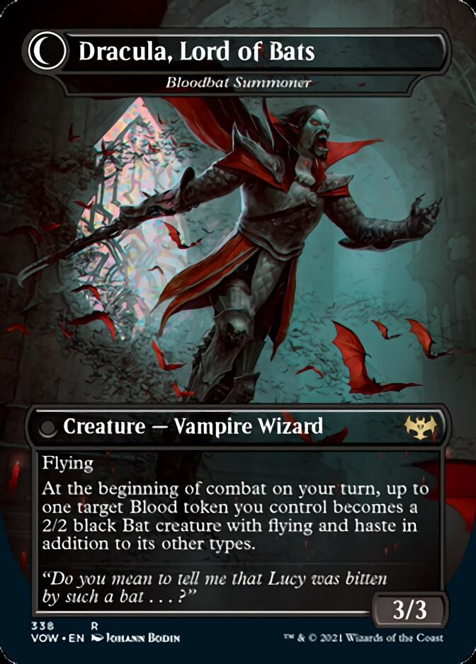 Voldaren Bloodcaster // Bloodbat Summoner (VOW-338) [Innistrad: Crimson Vow]: (Double Faced Transform) (Borderless)