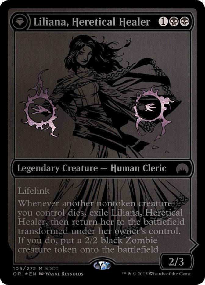 Liliana, Heretical Healer // Liliana, Defiant Necromancer (MEDIA-106) [San Diego Comic-Con 2015]: (originpwdfc) Foil