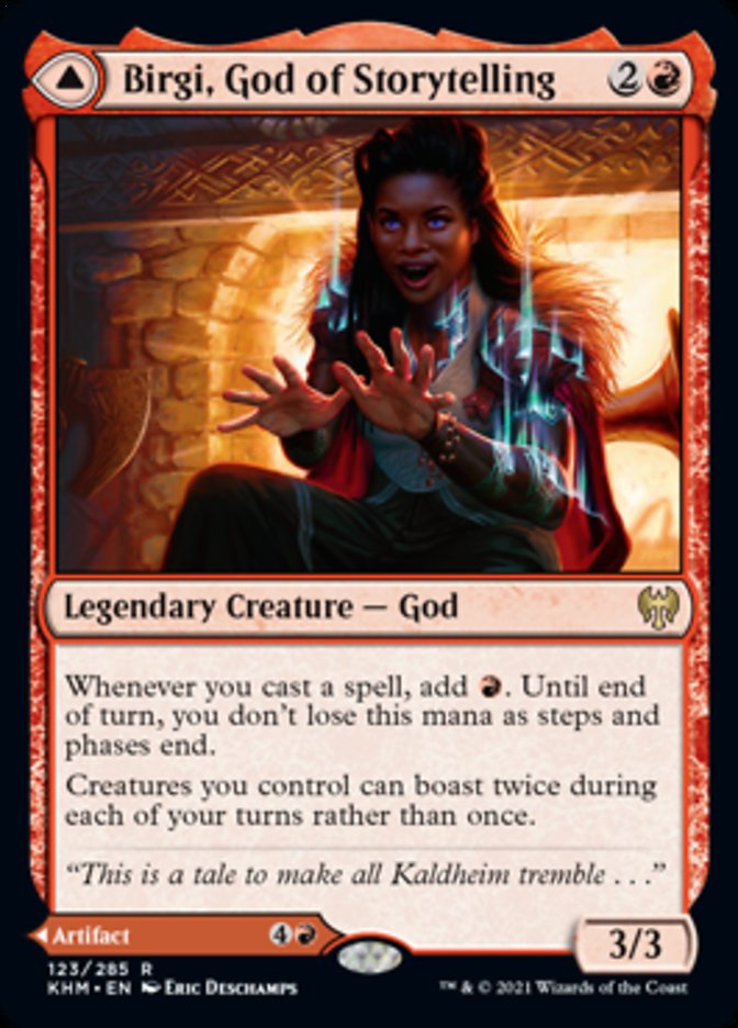 Birgi, God of Storytelling // Harnfel, Horn of Bounty (KHM-123) [Kaldheim]