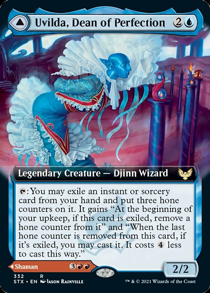 Uvilda, Dean of Perfection // Nassari, Dean of Expression (STX-332) [Strixhaven: School of Mages]: (Extended Art)