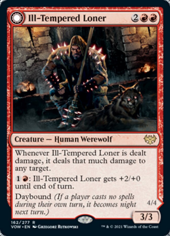 Ill-Tempered Loner // Howlpack Avenger (VOW-162) [Innistrad: Crimson Vow]: (Double Faced Transform)