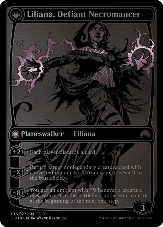 Liliana, Heretical Healer // Liliana, Defiant Necromancer (MEDIA-106) [San Diego Comic-Con 2015]: (originpwdfc) Foil