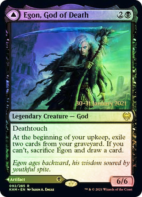 Egon, God of Death // Throne of Death (PRE-92S) [Kaldheim Promos] Foil