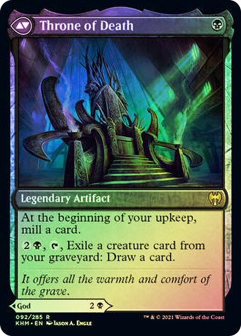 Egon, God of Death // Throne of Death (PRE-92S) [Kaldheim Promos] Foil