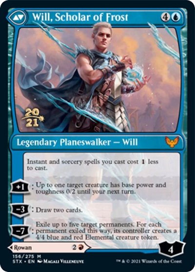 Rowan, Scholar of Sparks // Will, Scholar of Frost (PRE-156S) [Strixhaven: School of Mages Promos] Foil